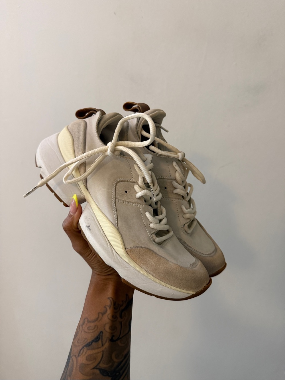 rag & bone White and Tan Low-Top Manston Runner Sneakers - Picture 3 of 14